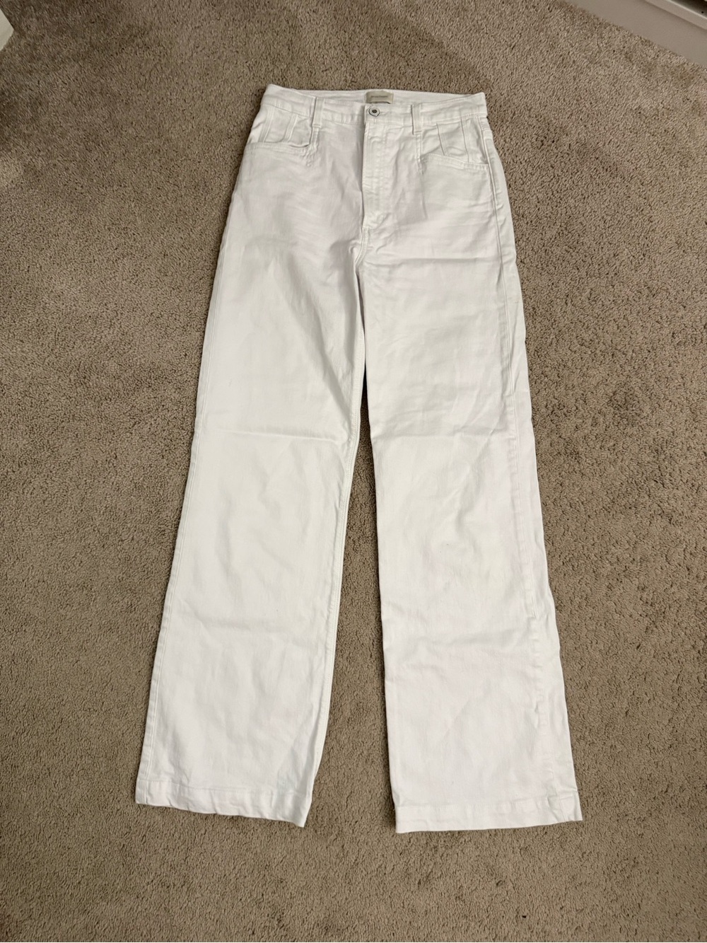 Favorite Daughter Jodie White High-Waist Wide Leg Jeans